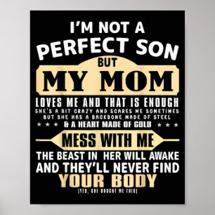 Kein perfekter Sohn, aber Mama liebt Muttertag Män Poster
