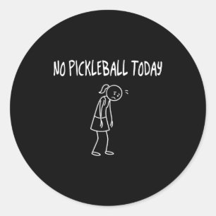 Kein Pickleball Heute Lustiges Trauriges Bild Sark Runder Aufkleber