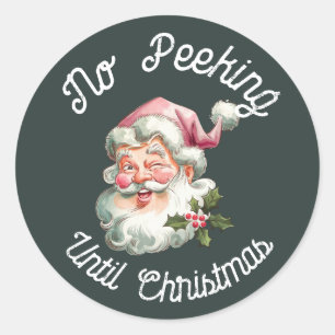 Kein Pinkeln bis Weihnachten Spaß pink Santa Runder Aufkleber