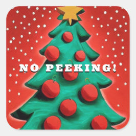 Kein Pinkeln unter dem Weihnachtsbaum Quadratischer Aufkleber