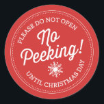 Kein Pinkeln! Weihnachtskleber Runder Aufkleber<br><div class="desc">Fügen Sie Ihren Weihnachtsgeschenken dieses Jahr eine lustige Touch mit diesen "No Peking" Weihnachtsaufklebern hinzu.</div>