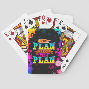 Kein Plan ist der beste Plan   farbige Sterne Spielkarten