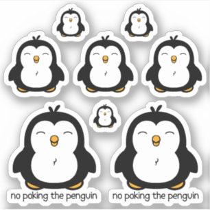 Kein Pokern der Penguin 8 Contour Cut Aufkleber