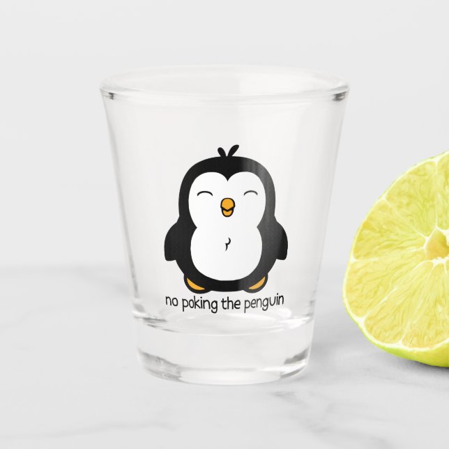 Kein Posen der Pinguine Schnapsglas (Vorderseite)