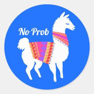 Kein Prob Lama-niedliches Party Runder Aufkleber