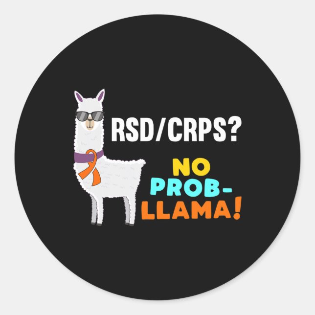 Kein Prob-Lama Rsd Crps Krieger Überlebenschance Runder Aufkleber (Vorderseite)