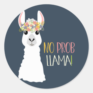 Kein Prob Lama Runder Aufkleber