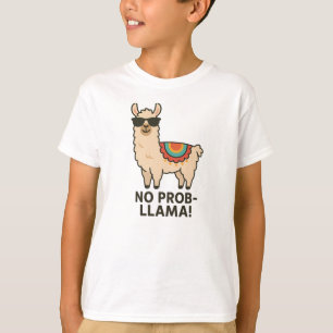 Kein Prob-Llama Cool Beige Llama Design T-Shirt