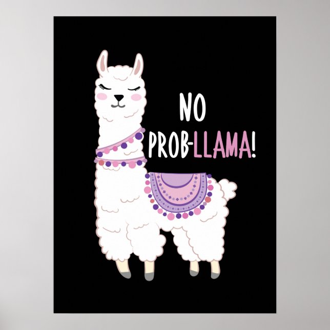 Kein Probllama Llama Poster (Vorne)