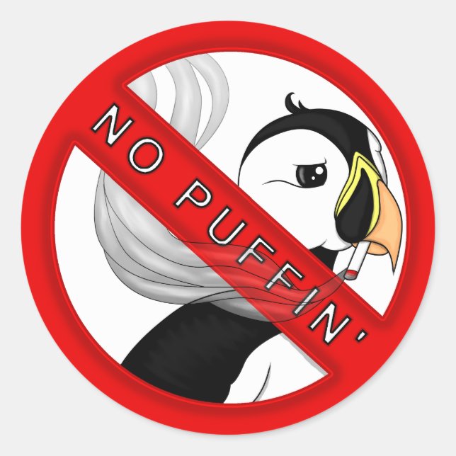 Kein Puffin Runder Aufkleber (Vorderseite)