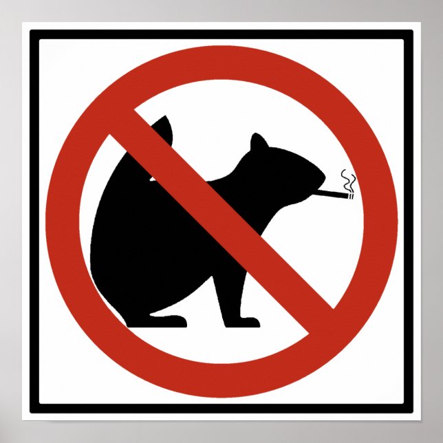 Kein Rauchen Eichhörnchen erlaubt Autobahnzeichen Poster (Vorne)