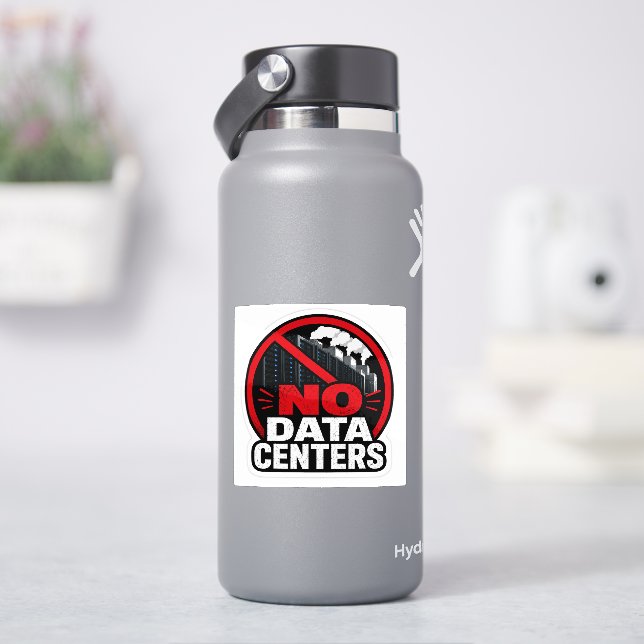 Kein Rechenzentrum Protest-Warnschild-Aufkleber Aufkleber (HydroFlask)