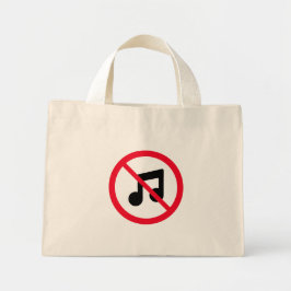 Kein Red Circle Sign für Musik | Tiny Tote Bag Mini Stoffbeutel