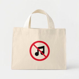Kein Red Circle Sign für Musik   Tiny Tote Bag Mini Stoffbeutel