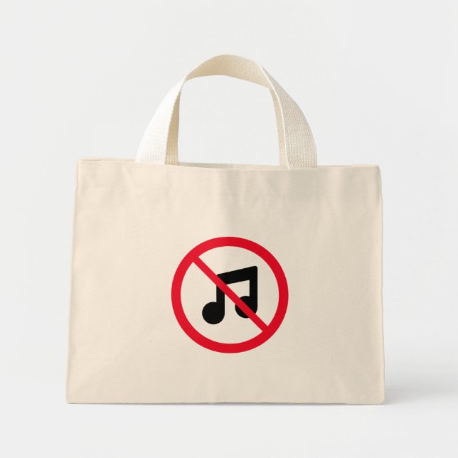 Kein Red Circle Sign für Musik | Tiny Tote Bag Mini Stoffbeutel (Vorne)