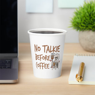 Kein Reden Vor Kaffee lustiges Katzenliebhaber-Ges Pappbecher
