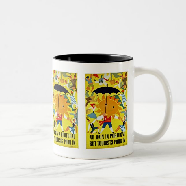 Kein Regen in Portugal~ Aber Tourist Pour in Zweifarbige Tasse (Rechts)