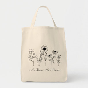Kein Regen Keine Blume Boho Line Tragetasche