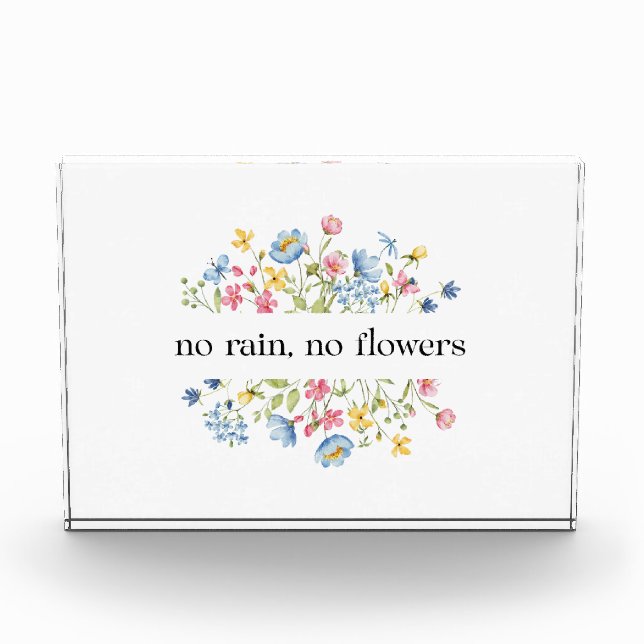 Kein Regen, keine Blume | Fotoblock (Vorderseite)