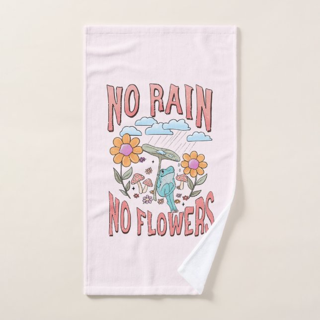"Kein Regen, keine Blume" | Inspirationsblume Badhandtuch Set (Handtuch)