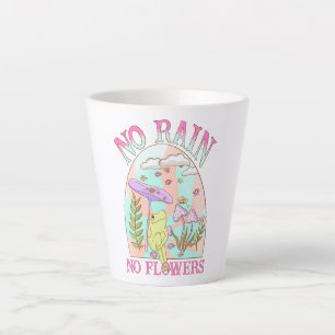Kein Regen, keine Blume - Lebhafte Blumen & Pilze Milchtasse