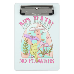 Kein Regen, keine Blume - Lebhafte Blumen & Pilze Mini Klemmbrett