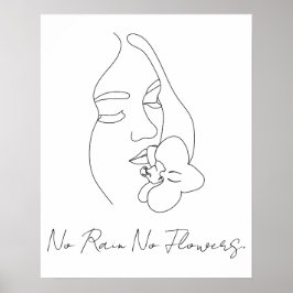Kein Regen Keine Blume Zeilenart Benutzerdefiniert Poster