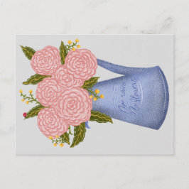 Kein Regen keine Blumen Gießkanne mit Blumen Postkarte
