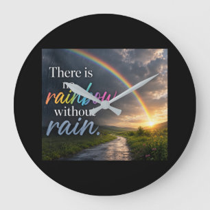 Kein Regenbogen ohne Regen Große Wanduhr