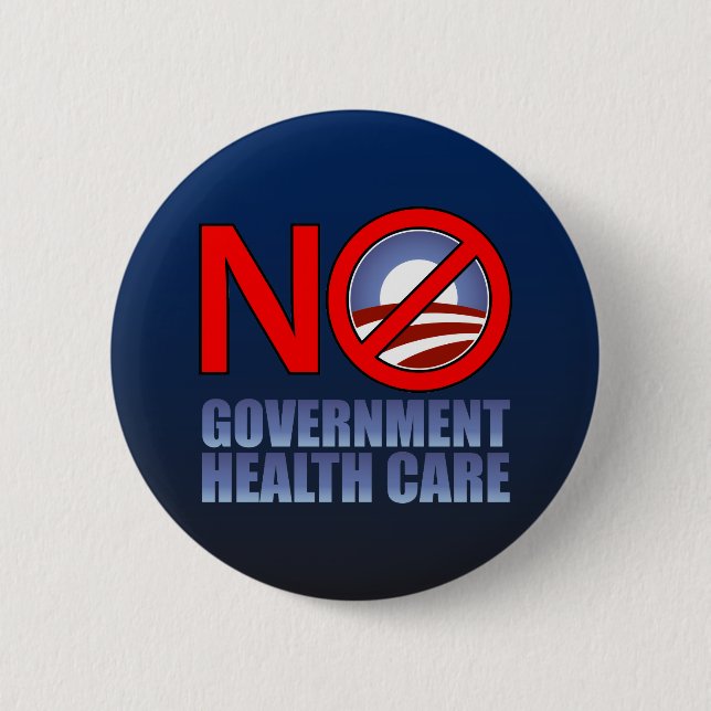 Kein Regierungs-Gesundheitswesen Button (Vorderseite)