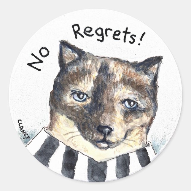 Kein Regrets Aufkleber (Vorderseite)