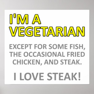 Kein richtiger Vegetarier Lustiges Poster