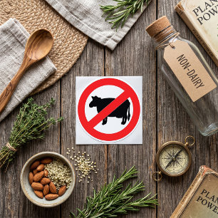 Kein Rindfleisch Schild Runder Aufkleber