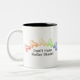 Kein Roller-Skate LGBTQ+ Regenbogen Derby Zweifarbige Tasse