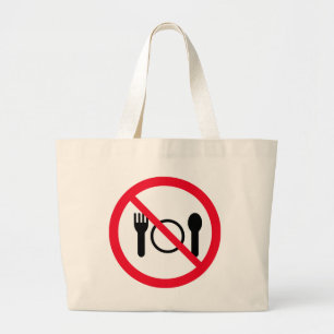 Kein rotes Circle Sign essen   Jumbo Tote Bag Jumbo Stoffbeutel