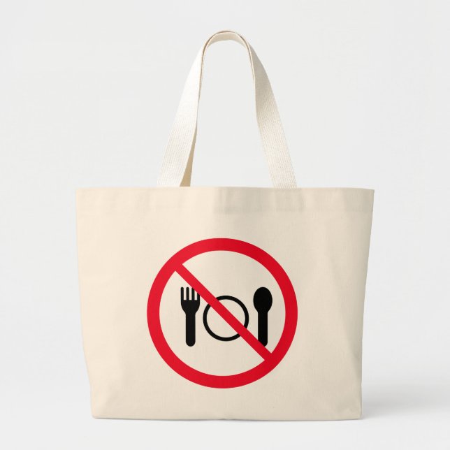 Kein rotes Circle Sign essen | Jumbo Tote Bag Jumbo Stoffbeutel (Vorne)