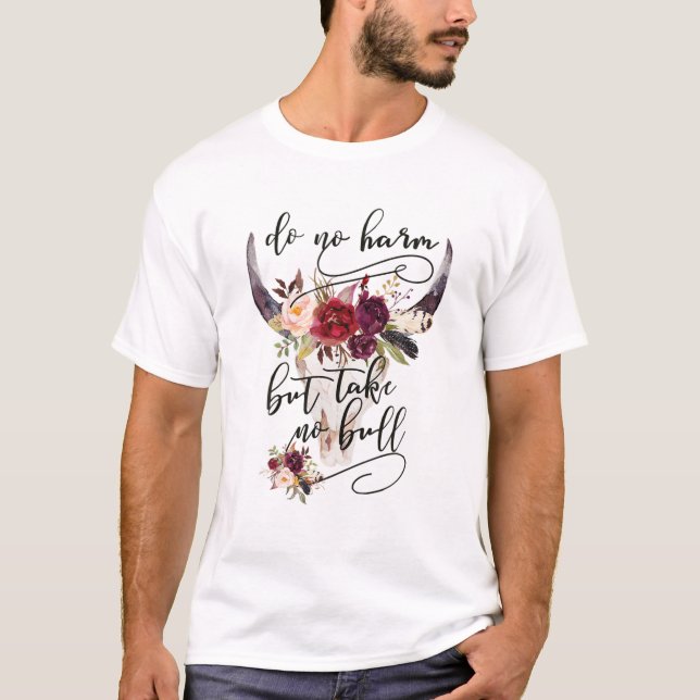 Kein Schaden, aber keine Bullen Kuh Bauer Ts T-Shirt (Vorderseite)