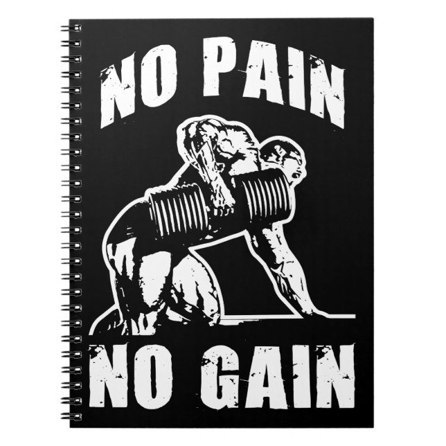 KEIN SCHMERZ, KEIN GEWINN. Bodybuilding Workout Mo Notizblock (Vorderseite)