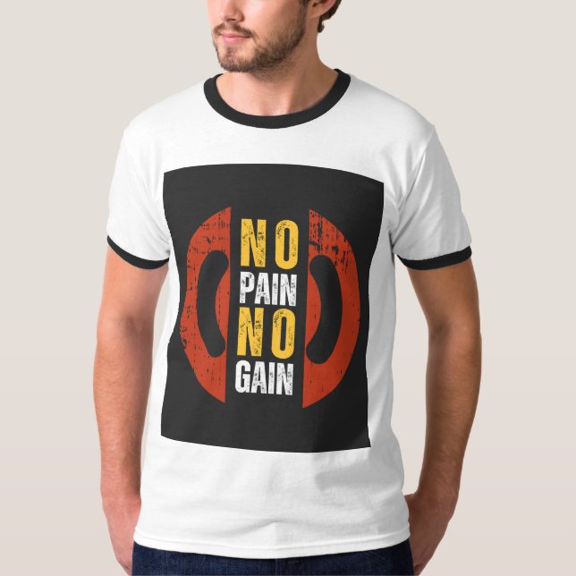 Kein Schmerz kein Gewinn" Halbschlaf Runder Neck T T-Shirt (Vorderseite)