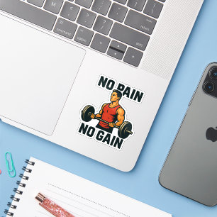 Kein Schmerz kein Gewinn   Motivierend Gym-Aufkleb Aufkleber