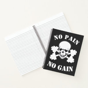 KEIN SCHMERZ KEIN GEWINNER GYM-REISE FORTSCHRITTE NOTIZBUCH