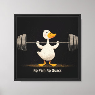 Kein Schmerz kein Quack – Lustige Fitness-Enten Ku Leinwanddruck