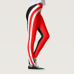 Kein Schmerz kein Schmerz Rot Weiß und Schwarz Leggings