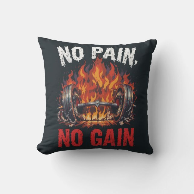 Kein Schmerz Keine Fitness Motivierend Design Kissen (Vorderseite)