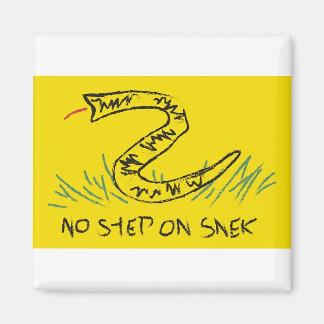 Kein Schritt auf dem Weg zur "Snek Gadsden Flag" Magnet (Vorne)