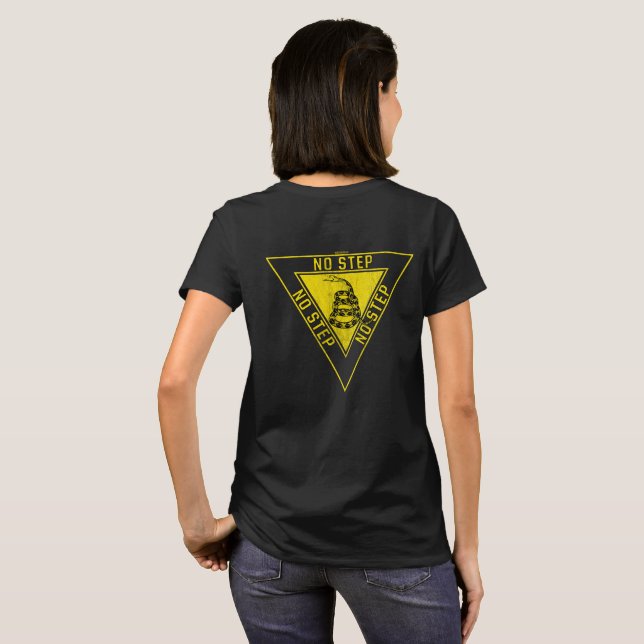 KEIN SCHRITT GADSDEN SNAKE MILITÄRISCHE LUFTFAHRTS T-Shirt (Schwarz voll)