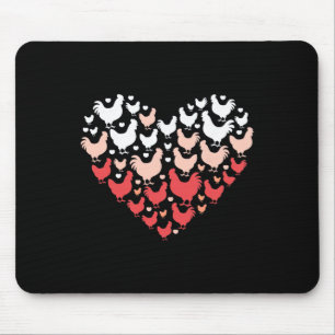 Kein sichtbarer Text erkannt Hühnerliebhaber-Herz- Mousepad