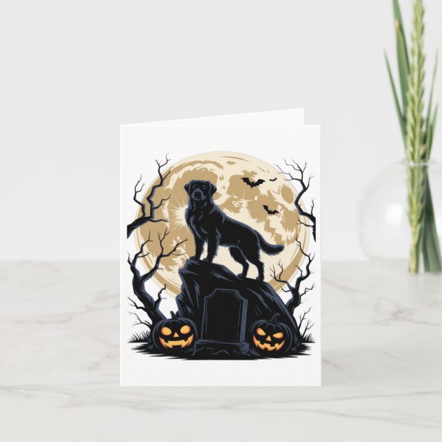 Kein sichtbarer Text erkannt. Spooky Halloween Dog Karte (Vorderseite)