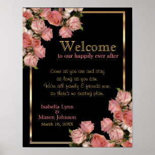 Kein Sitzplan - Elegante, rosa Hochzeiten - Rose Poster