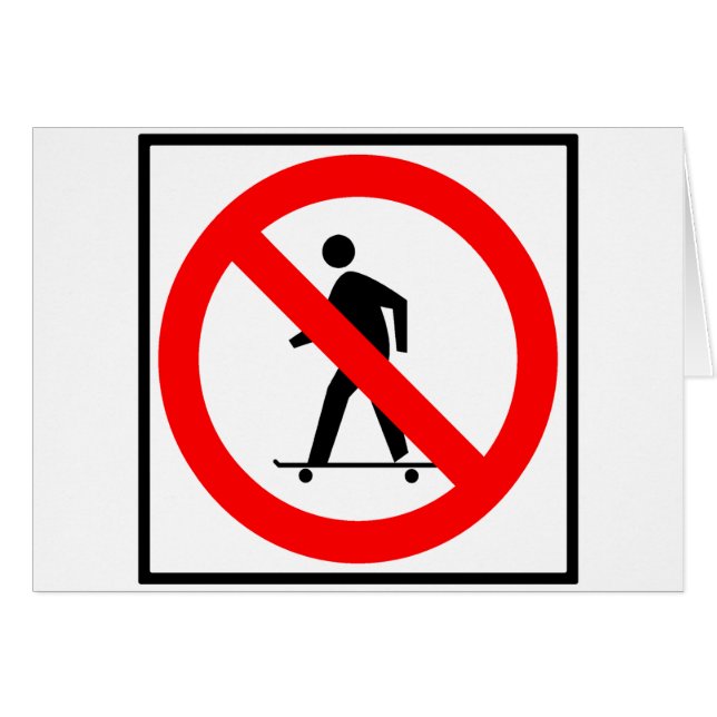 Kein Skateboarding Landstraßen-Zeichen (Vorderseite (Horizontal))